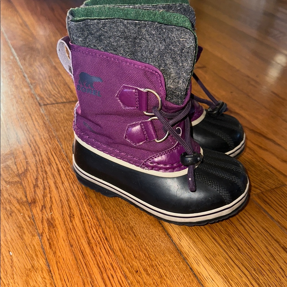 Sorel Youth Pac Purple Nylon Waterproof/Insulated Winter/Snow Boots Size 10 - Picture 9 of 11